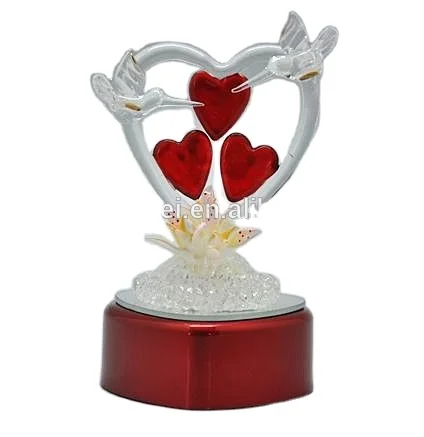 New design factory supplier wholesale gifts glass decoration for valentine day