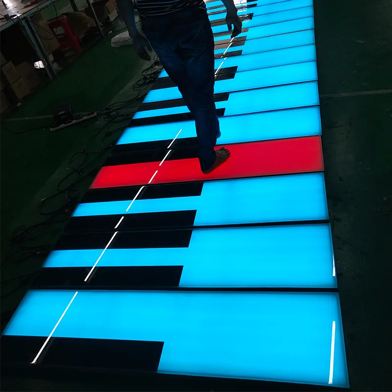 Interactive IP67 Waterproof RGB Color Changing Piano Led Dance Floor with Sound Giant Floor Piano Tiles for Kids