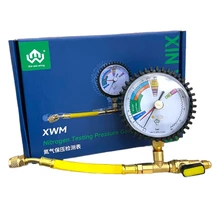 Nitrogen Pressure Testing Manifold Gauge with Charging Hoses and Ball Valve Tools for air Conditioning
