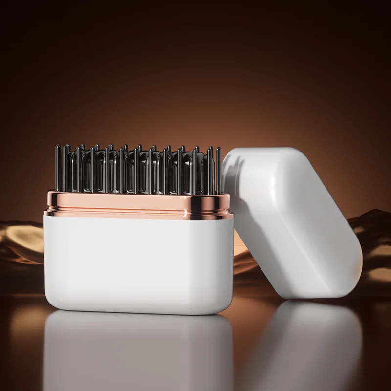 Mini Wireless Hair Straightening Styling Comb Electric Hot Comb Tools Portable Hair Straightener Brush Hair Curler