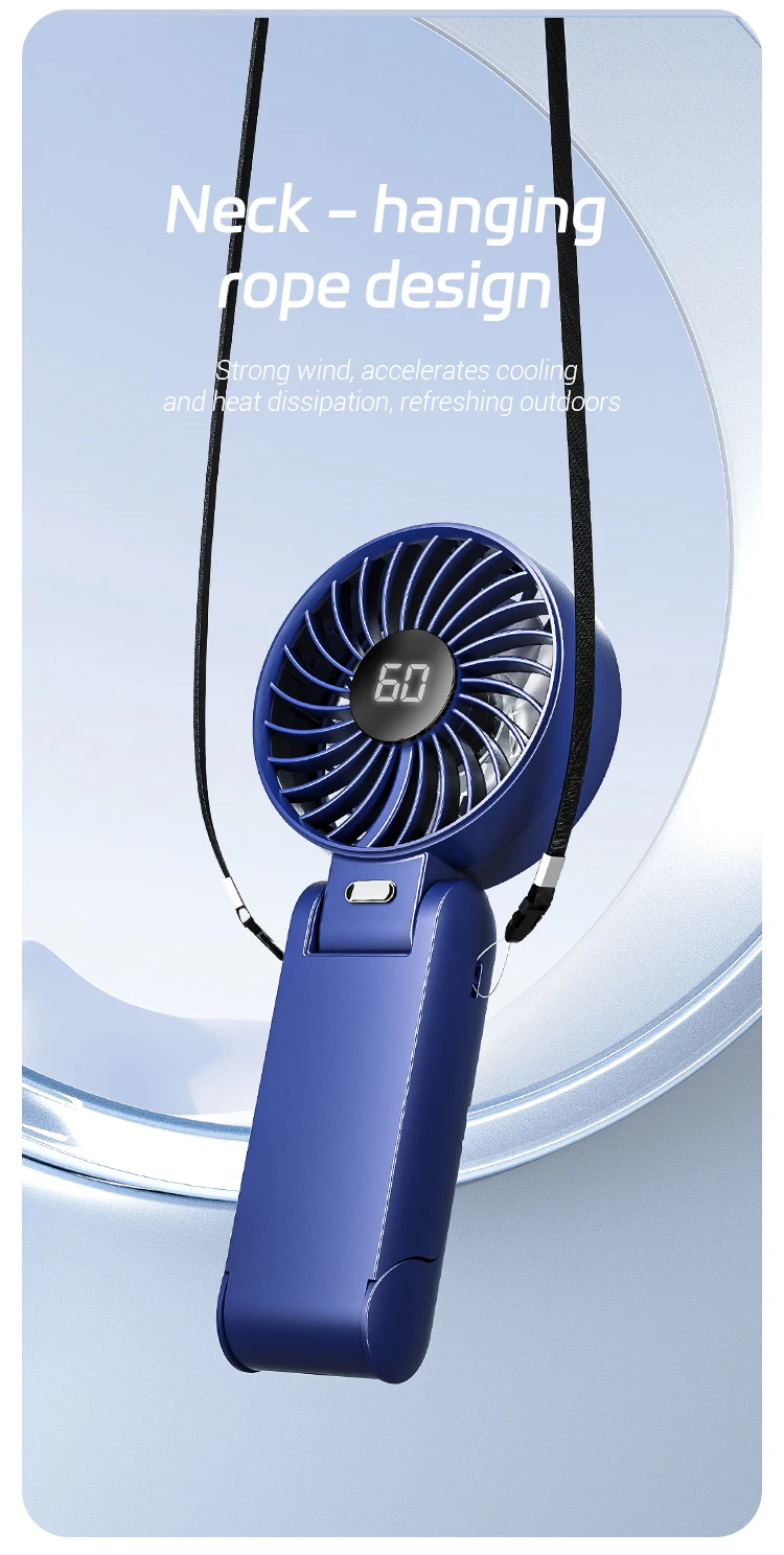 product new electric hand fan portable 5 gears air cooling handheld foldable wearable fan usb rechargeable mini ventilador cooler-4