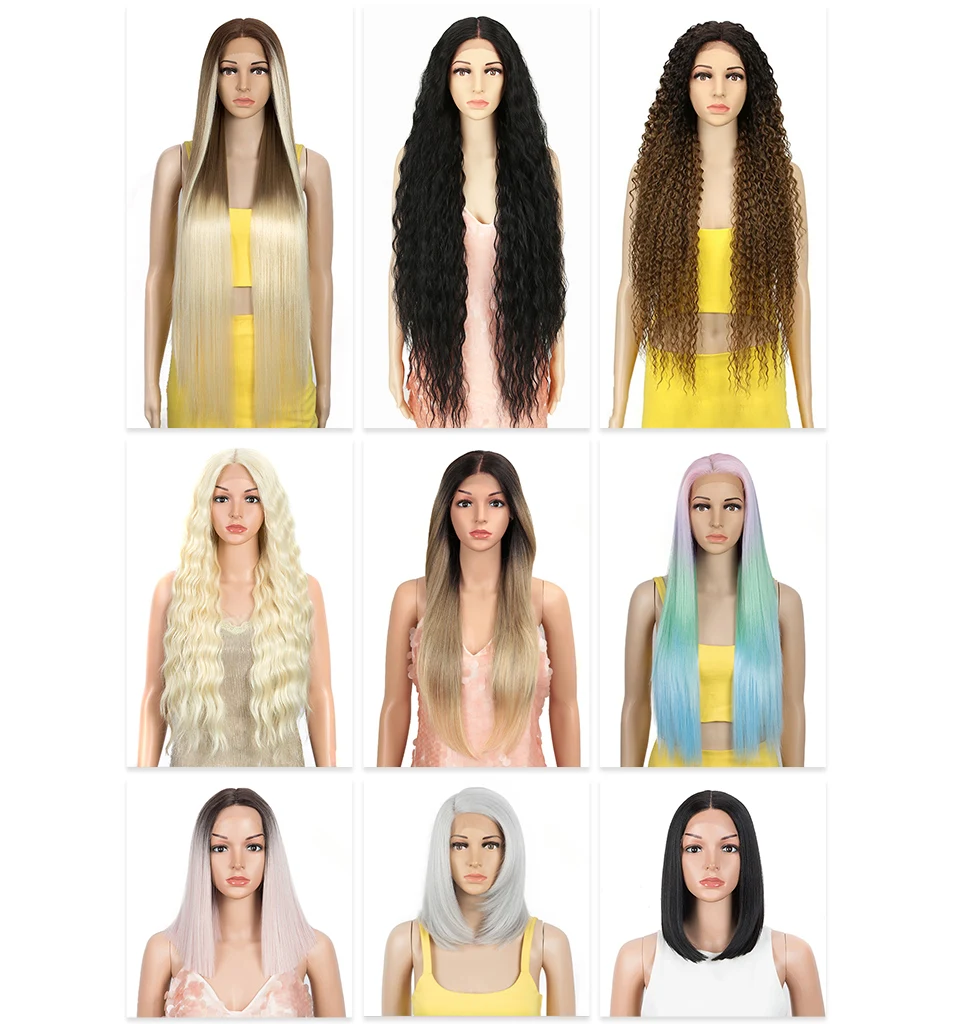 High Quality Premium Fiber Lace Front Kinky Curly Bundles Ponytail Long Yaki Drawstring Brands Blonde Hair Short Synthetic Weave