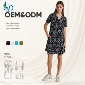 2026 New Women's Casual Dress, Printed Woven Dress, Loose Design Dress