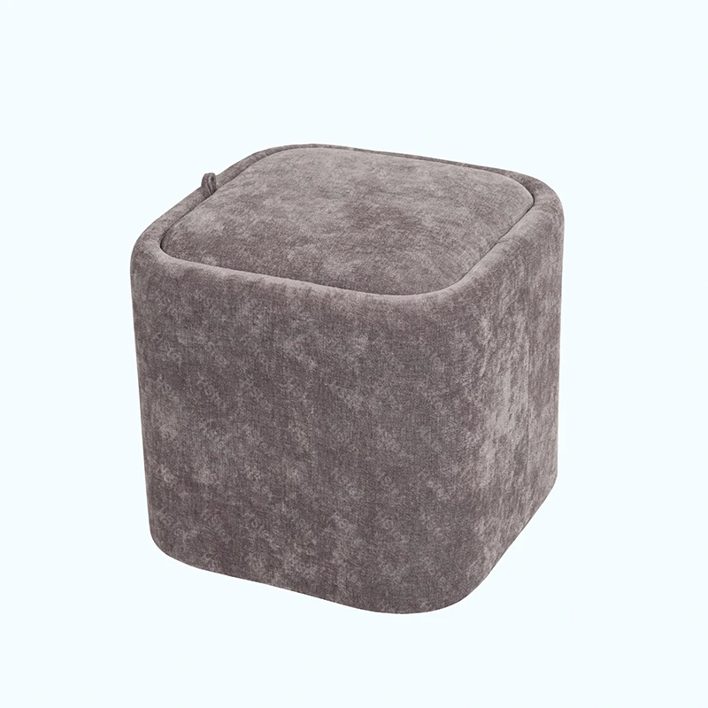 Storage Stool Soft Skin-Friendly Ottoman Velvet Upholstery Multi-Purpose Stool Seat Entry Hotel Living Room