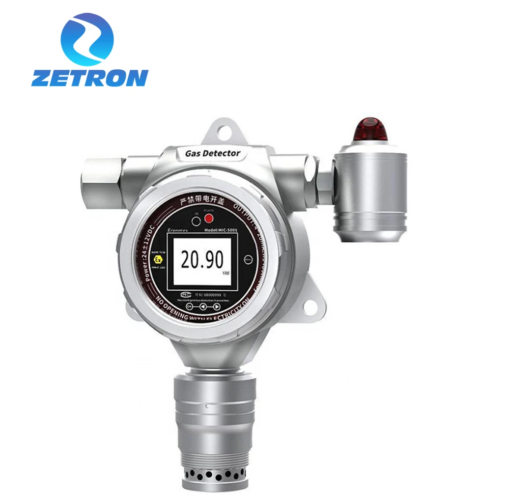ZETRON MIC500S Online Fixed Gas Detector with LCD Display IR Remote LEL H2S CO C2H4 NH3 EX TVC CO2 CH4