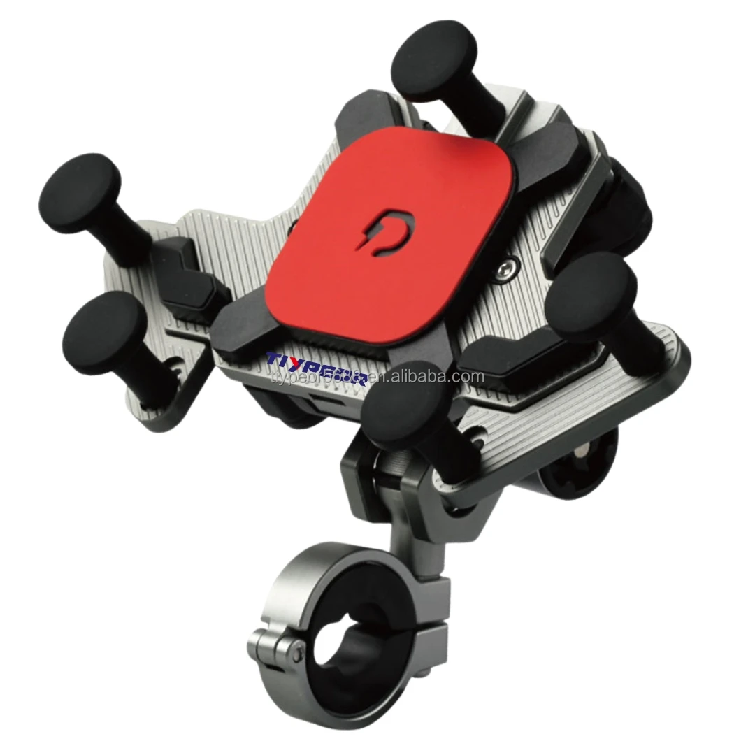 product tiypeor universal motorcycle bicycle bracket maglev shock absorption 15w wireless charger mobile phone 360 degree adjustment-4