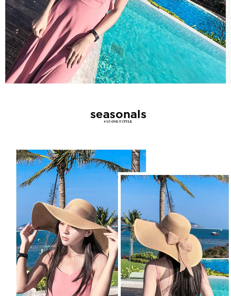 女士夏帽优雅的蝴蝶结草帽女性海滨度假折叠式遮阳帽upf50遮阳帽女式遮阳帽 Buy 女士夏季帽子 草帽妇女 假期可折叠太阳帽