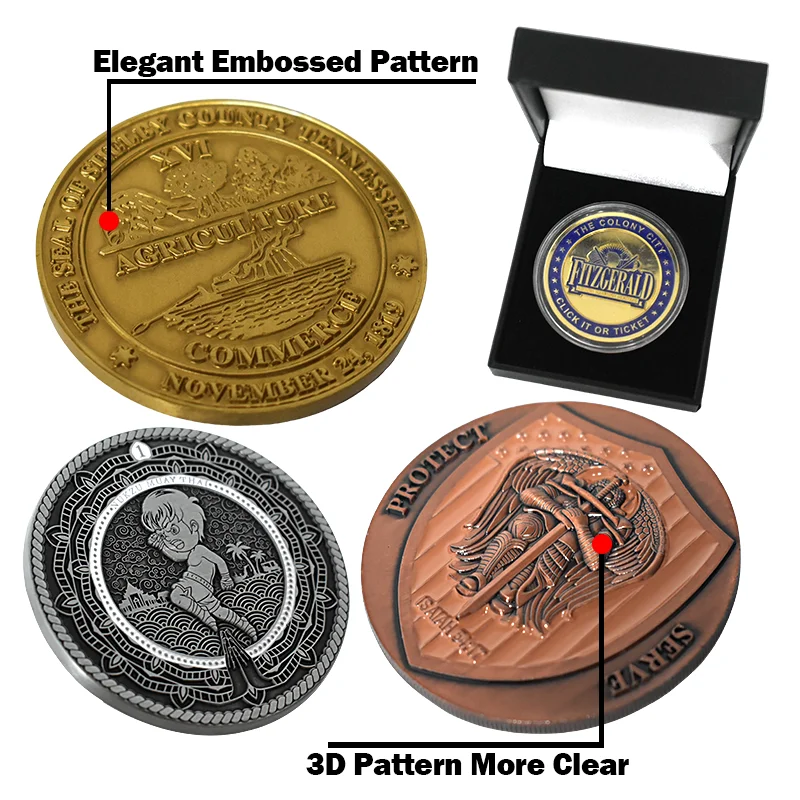 Fast Delivery Custom Commemorative Coin Maker Antique Gold Plated Souvenir 3D Die Cast Design Hollow Challenge Coin