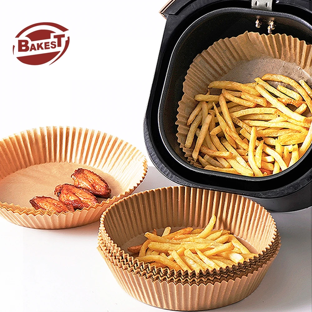 Non-stick Disposable Oil-proof Baknig Paper Parchment Pieces Round Resistant High Temperature Air Fryer Liners Accessories