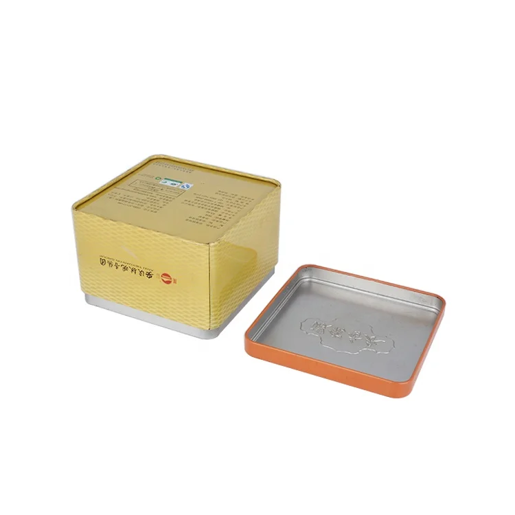 Square Custom Printed Tin Box Packaging Tea Metal Boxes