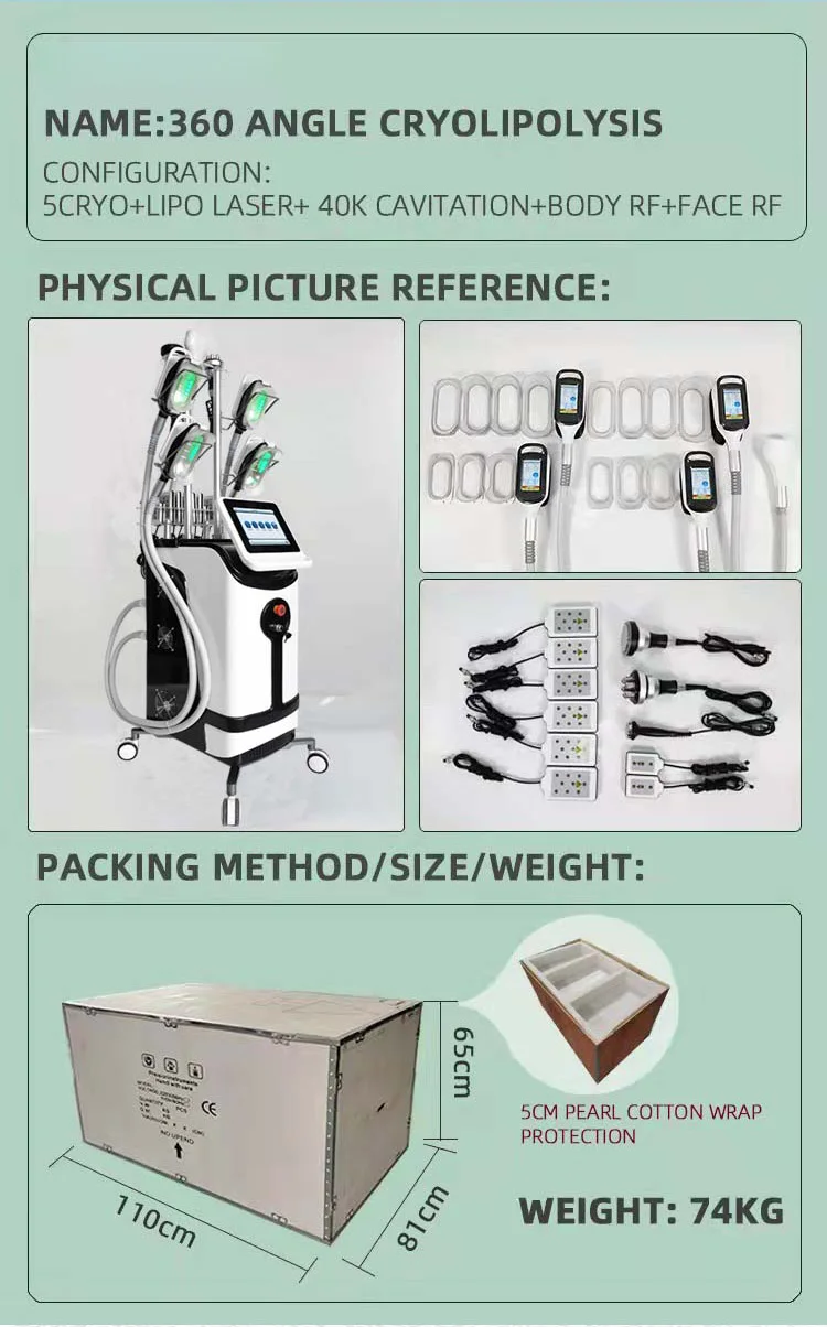 Cryolipolysis Slimming Machine 5 Handles Cryolipolysis And Cavitation Fat Freezing Machine Cryolipolysis