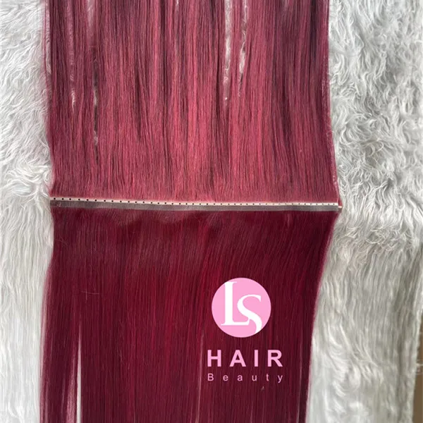 Seamless Xo Invisible Flat Weft Hole New Design Twin Tab Hole Weft Hair Extensions Invisible Weft with Hole