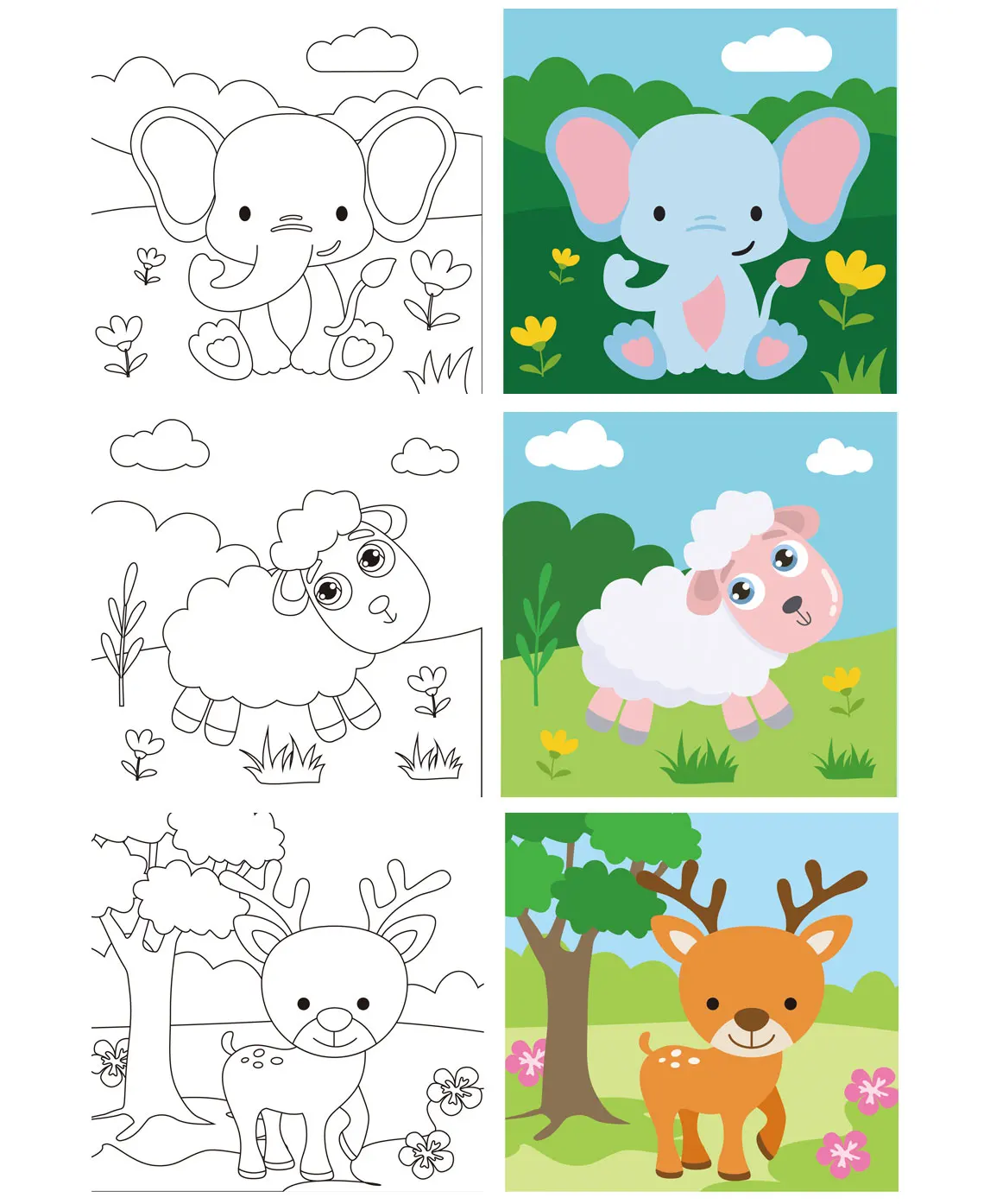 Foska New Item Pre Drawn Outline Canvas Paint Party Kit for Kids