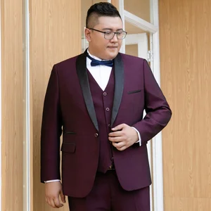 Custom 3 Shawl Lapel Wedding Suit Large Size Men Fashion Groom Suit Best Man Suit Wedding Dress