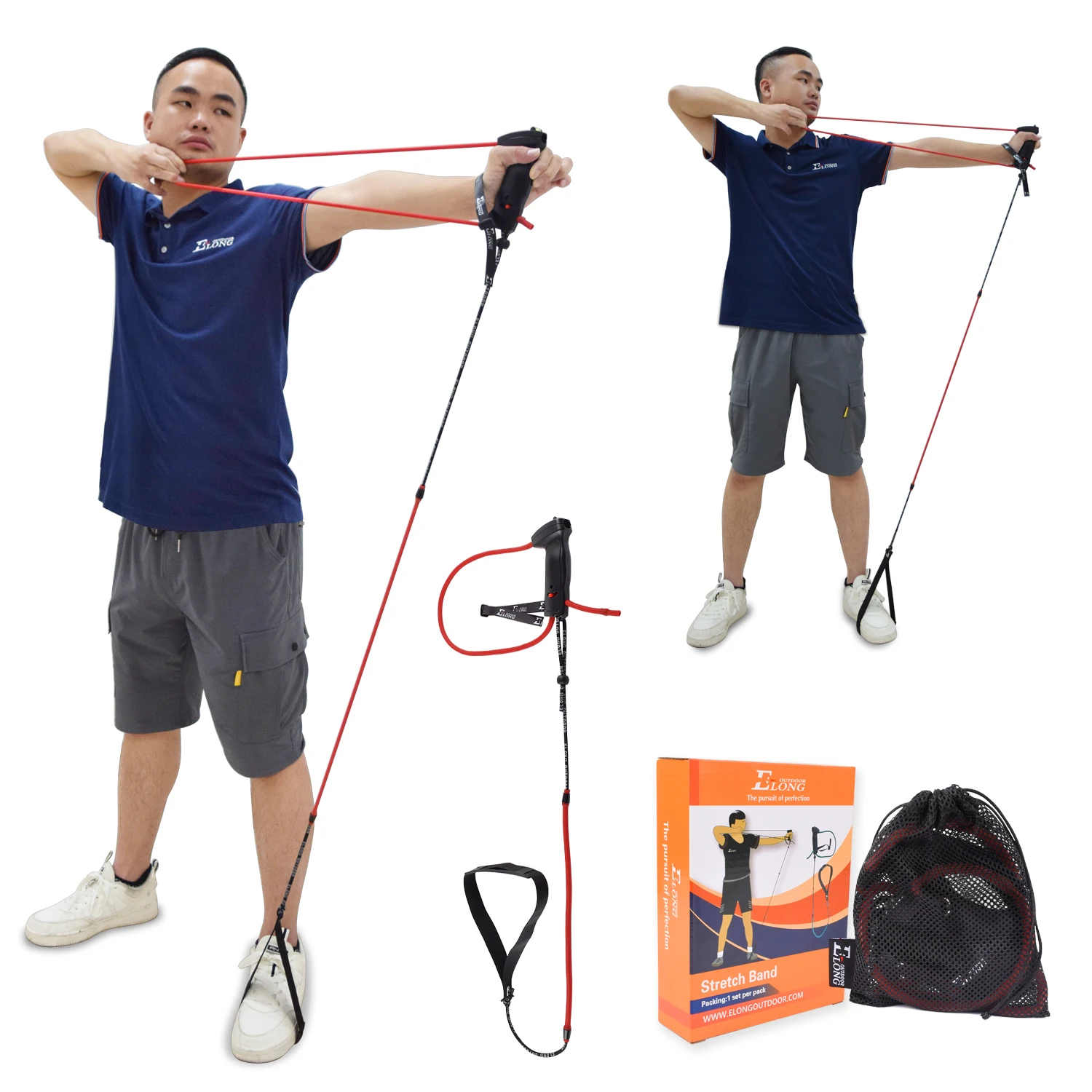 Elong Outdoor Archery Training Device Stretch Bands for Shooting Hunting Practice Simulated Bow Trainer