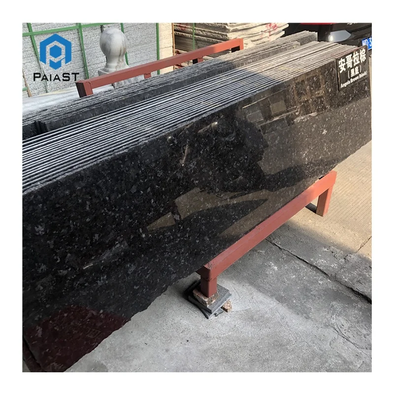 Batu Granit Cokelat Angola untuk Kolam Renang, Batu Granit untuk Pinggiran Kolam Renang, Lempengan Granit Warna Hitam Angola