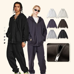 Hot Selling Customized Casual Loose Long-sleeved 440 GSM French Terry Hoodie Oversized Zip up Hoodie