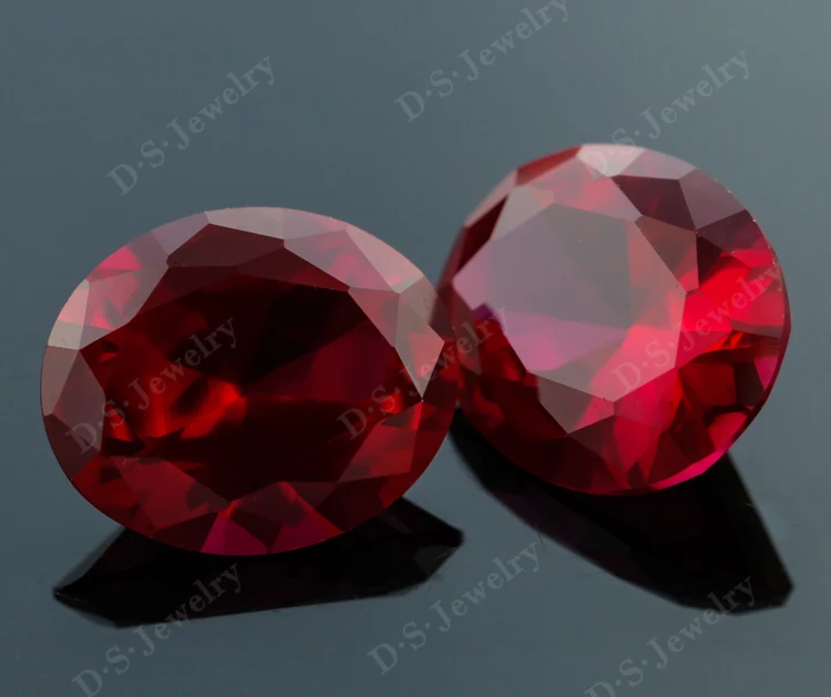 Factory Price Ruby Corundum Gemstone Pear Shape Synthetic Ruby Stone Prices