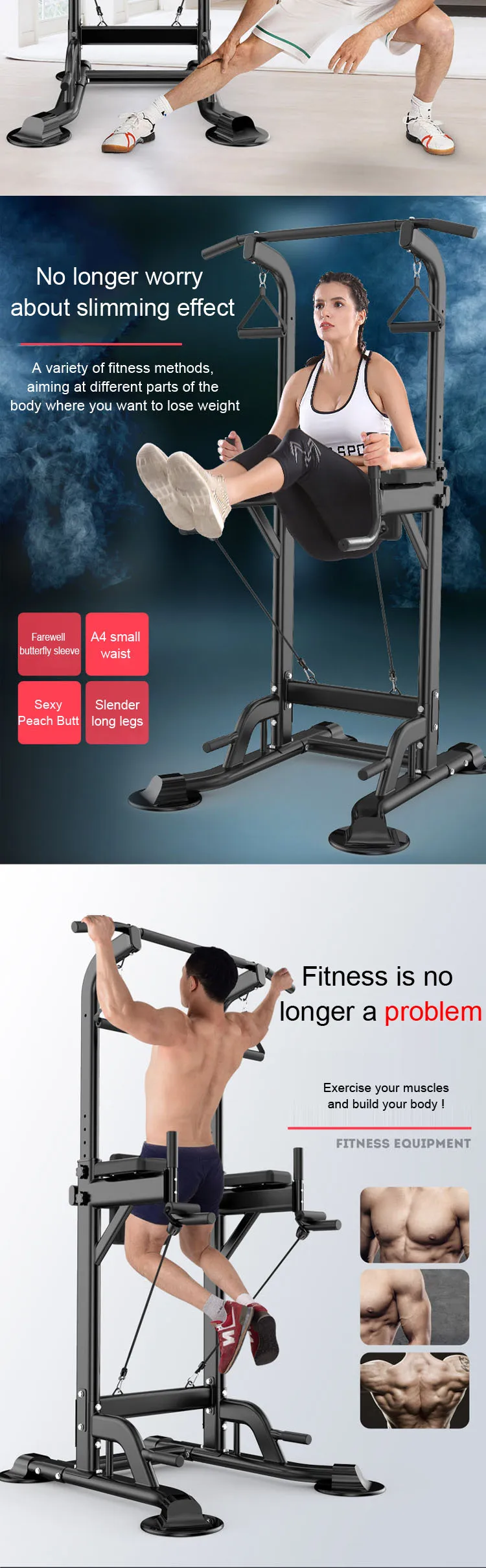 Adjustable Pull-up Squat Rack Outdoor Portable Pull Up Bar And Fitness ...