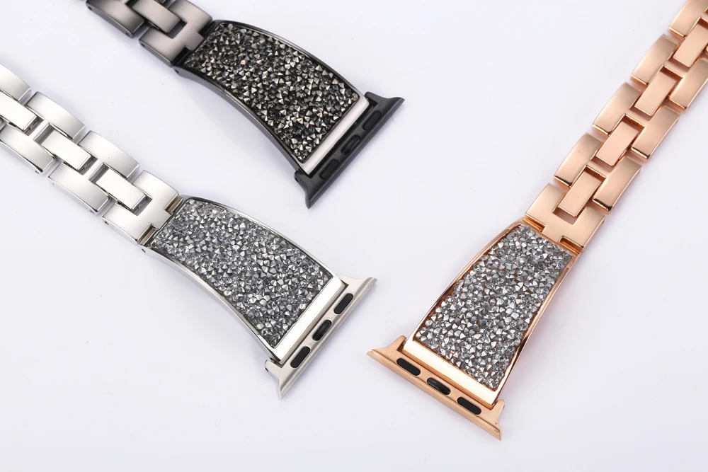 Luxury Metal Watch Band Replacement Fashion Strap for Apple Watch Series 6 SE 5 4 3 2 1 for iWatch 38 40 40 44 mm