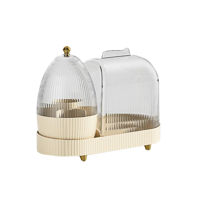 New Cosmetic Storage Box Rotating Makeup Organizer Box With Lid Plastic DeskTop Container