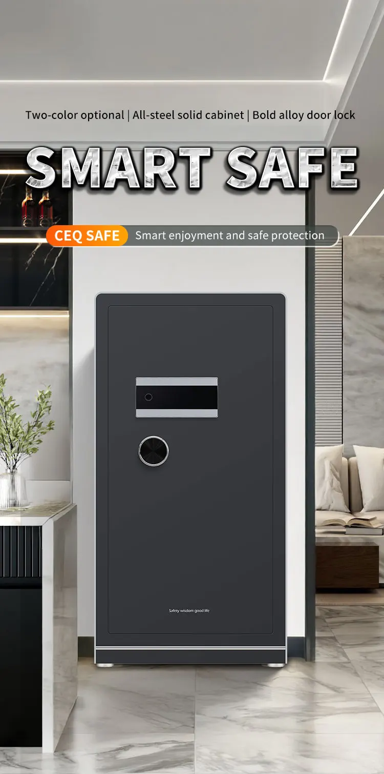 CEQSAFE Home Bank Metal Safe Locker Security Steel TUYA APP Biometric Fingerprint Safe Box for Money details