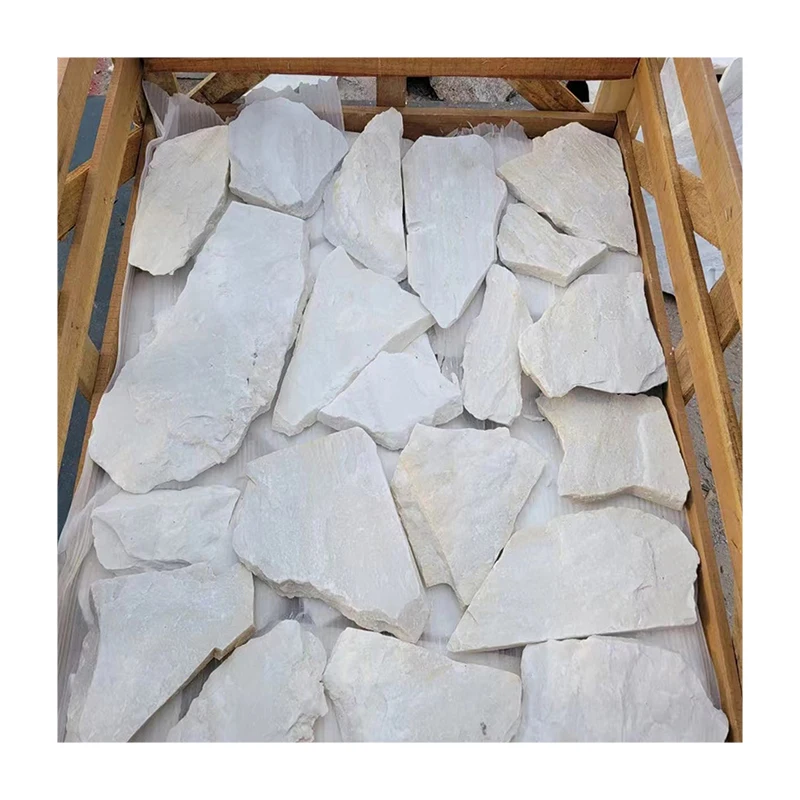 White Quartz Natural Split Face Stone White Quartz Natural Wholesale Villa House Wall Tile Decoration