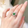 bague diamant émeraude fleur feuille