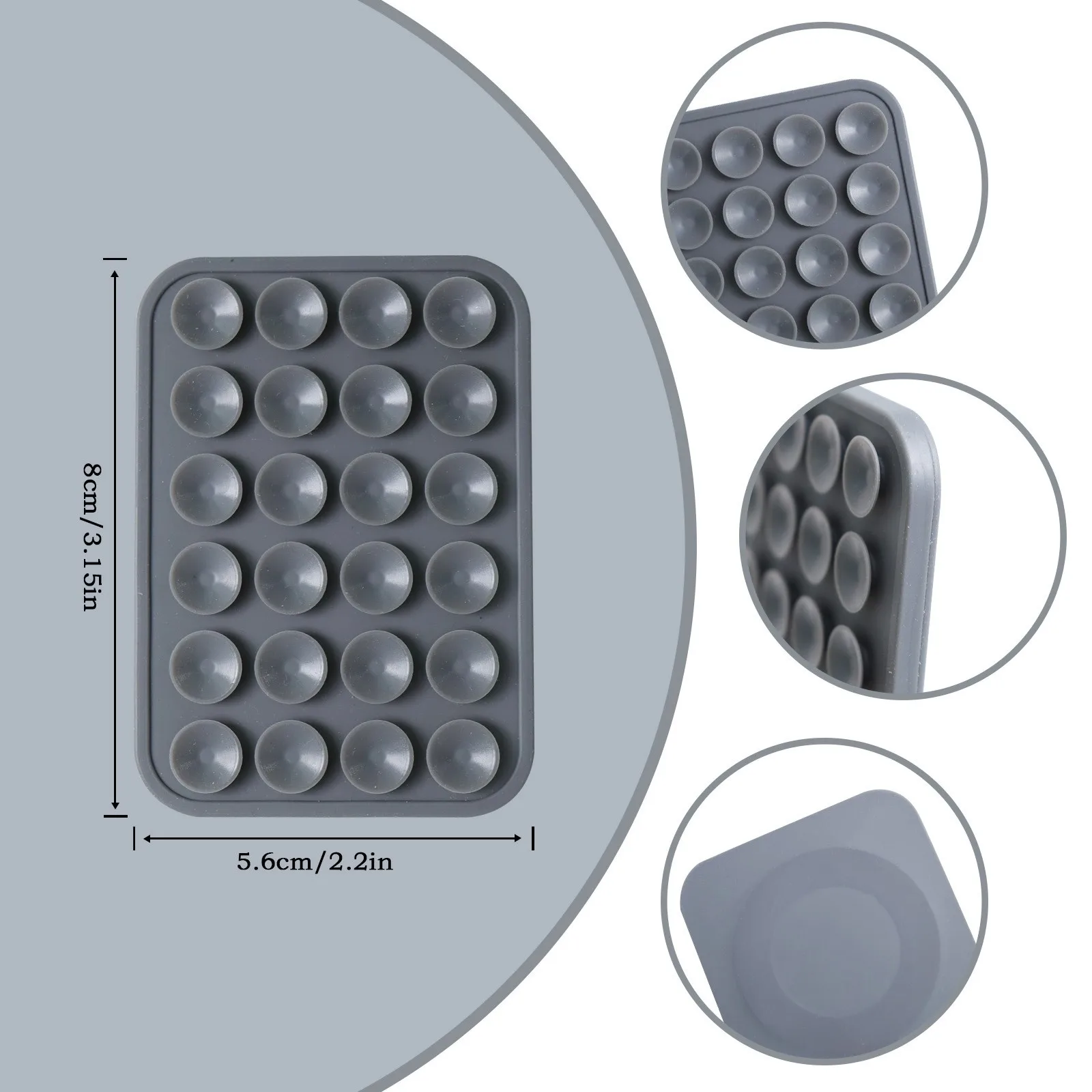 Phone Accessory thicken Suction Adhesive Silicone rectangle Magnetic Suction Cup Pads Mobile Phones for iPhone