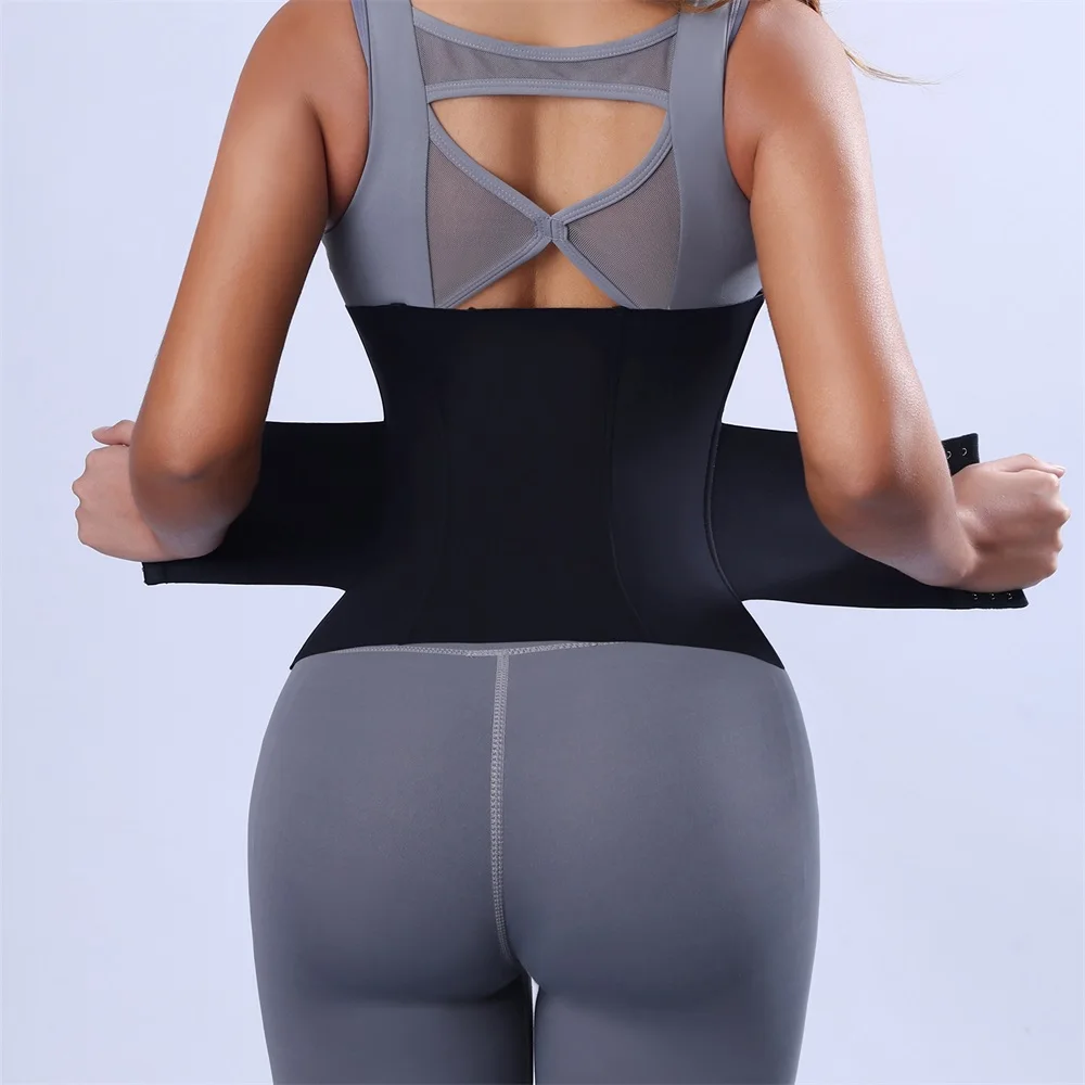 Wholesale Sweat Girdle Women Body Wrap Cincher Corset Trimmer Double Belt Girdle Waist Trainer Shaper Tummy Control Shaperwear manufacture