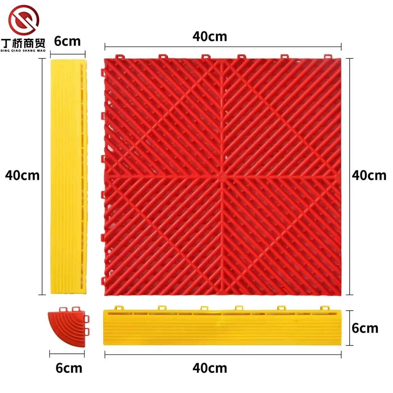 Modular Floor Tiles Anti Slip PP PVC Plastic Flooring Mats Interlocking Garage Floor Tiles for Car Detailing Shop Workshop 1.8cm