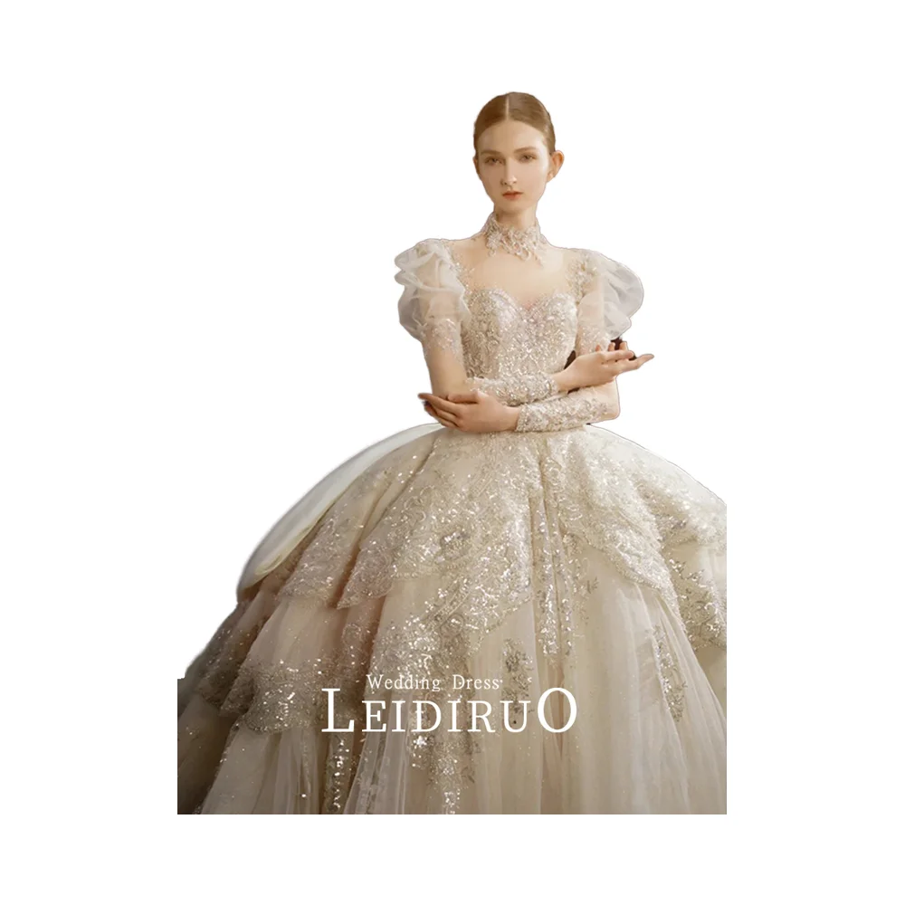 Lettiro 2025 Wedding Dress for Petite Brides Elegant Floor-Length Lace  Super Heavy Craftsmanship Plus Size Praise Bridal Veil