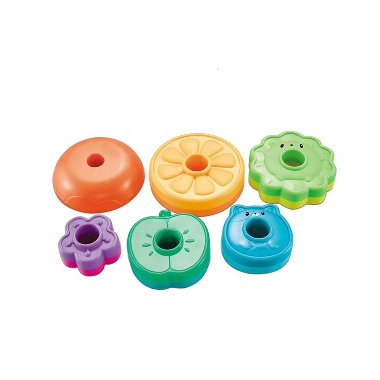 Konig Kids Colorful ABS Plastic Spinning Rainbow Circle Tower Early Learning Toy Unisex for 0-24 Months