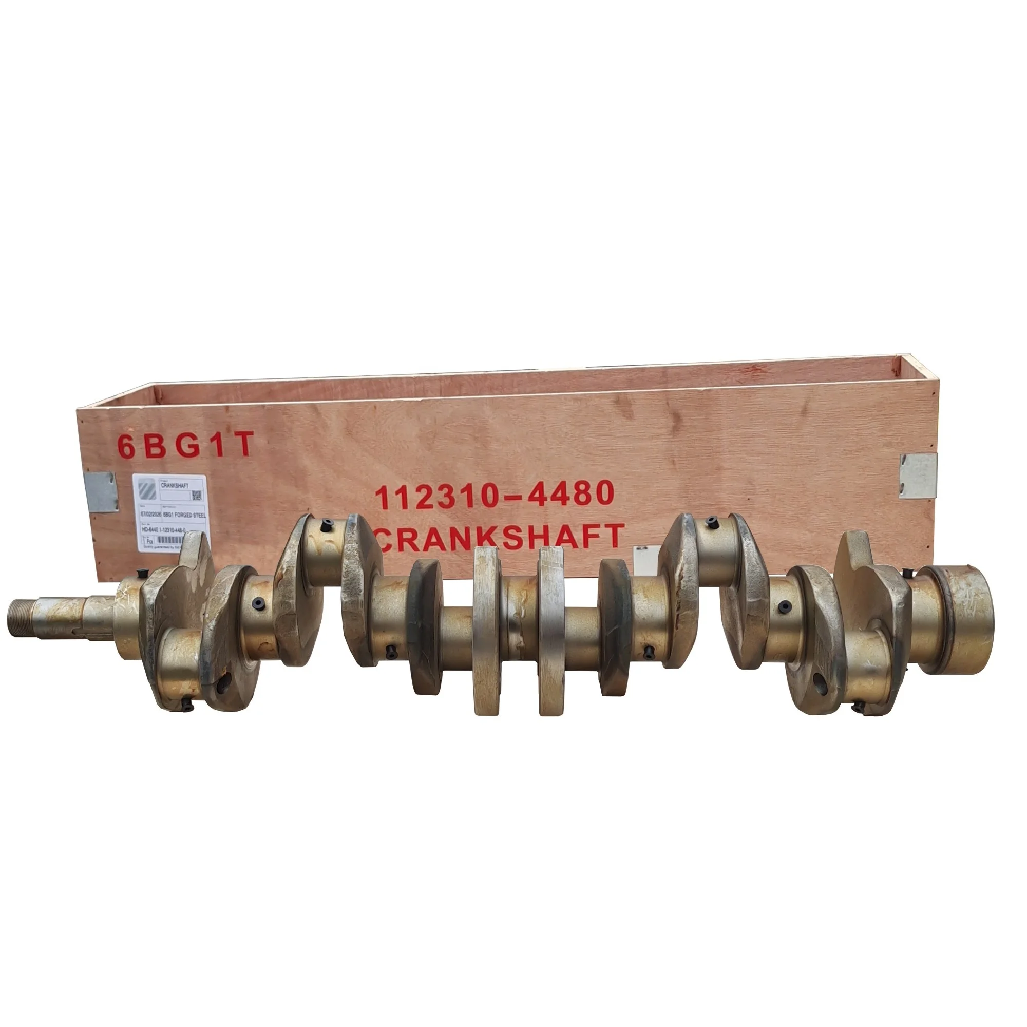 112310-4480 1-12310-448-0 Forged Steel Engine Crankshaft for Hitachi EX200-5 ZX200 and Isuzu 6BG1 6BG1T Diesel Engine - Gupta Tractor Spares Co.