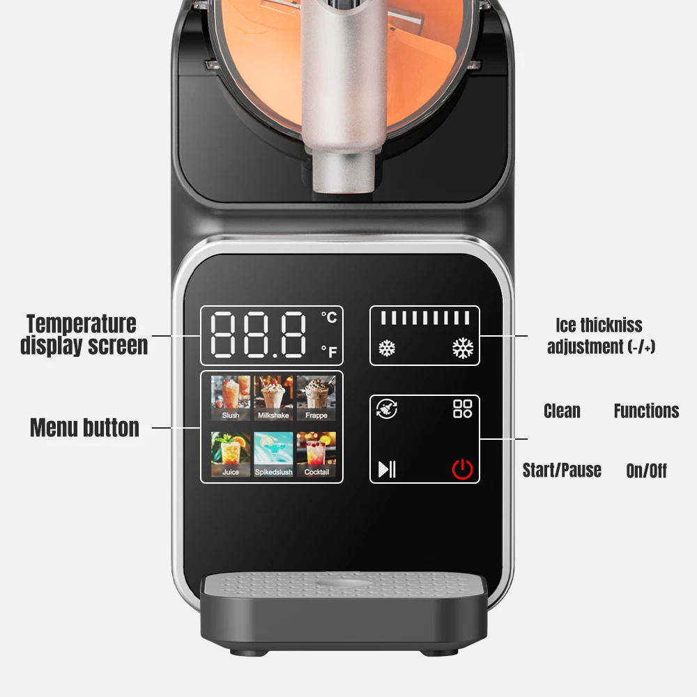 1.8L Slushy Ice Machine Frozen Drink Single Barrel Rotating tank Commercial Slushie Home Making Machine No Ice