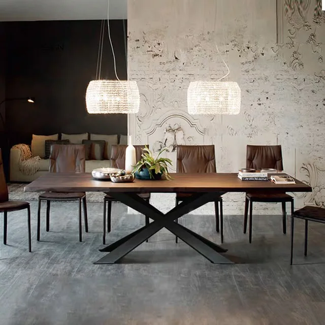 Dining Room Furniture Wood Hardwood Natural Extendable Modern Luxury Large Dining Table