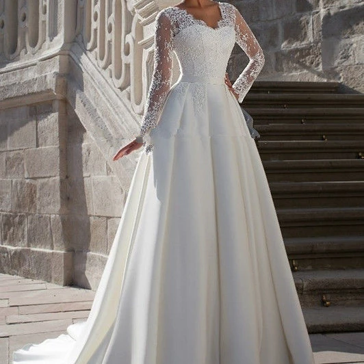 S938F 2025 New Simple Slim Thin Bridal Tail Women's Plus Size Wedding Dress