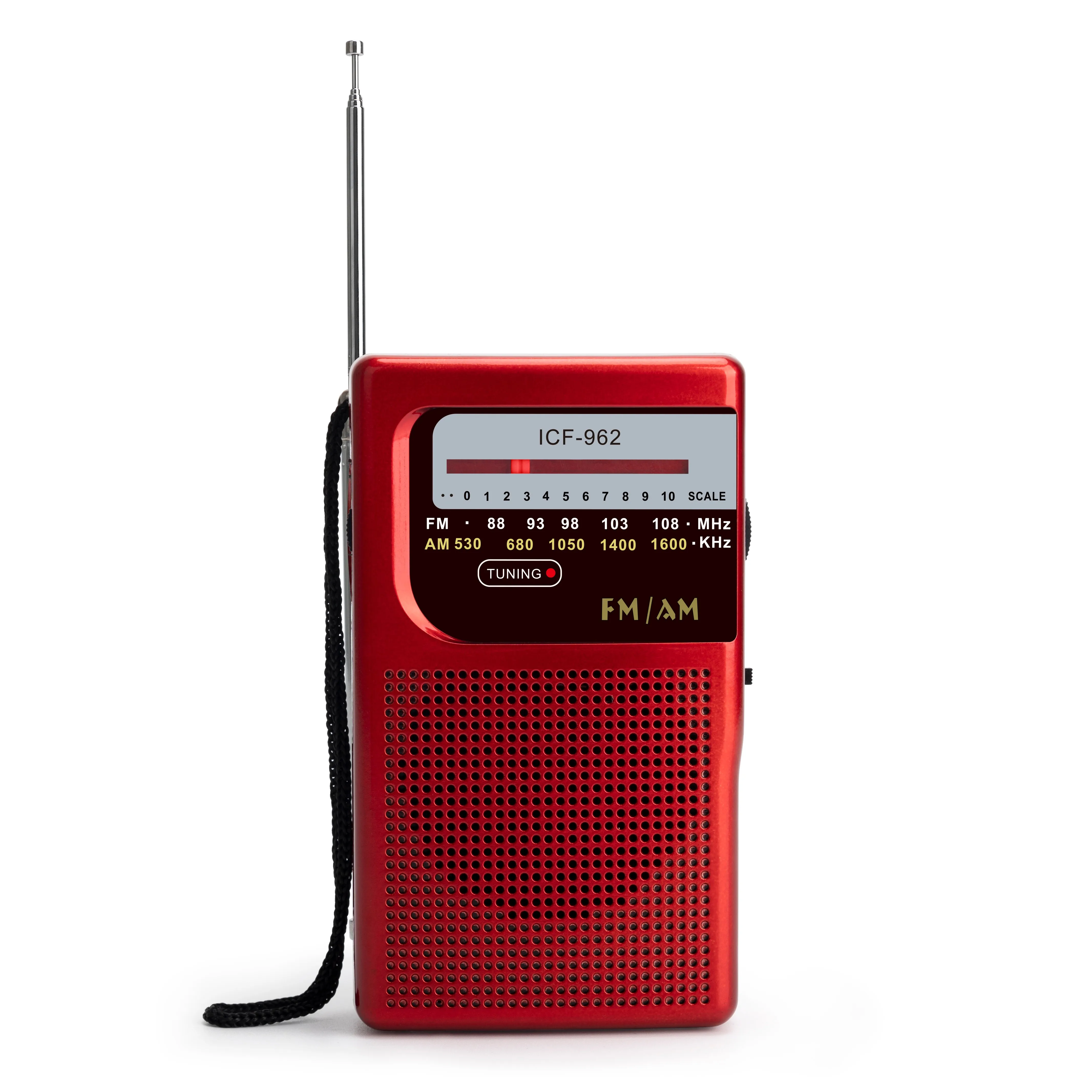 Portable Mini Pocket Radio Popular Multi-Band Operated AM FM Adjustable Frequencies Display Built-In Speaker 2AA battery