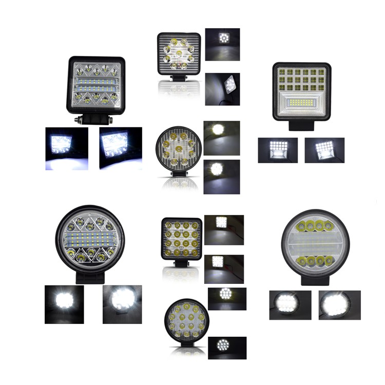 
4 дюймов квадратные 27 Вт 42 Вт 48 Вт 72 Вт 126 102 белый ультра яркий свет водить автомобиль свет работы грузовик внедорожник вспомогательный источник света 