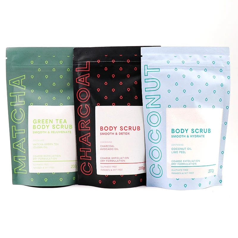 Отшелушивающий увлажняющий питательный кожу кокос и морская соль зеленый чай угольной скраб для тела светящейся
