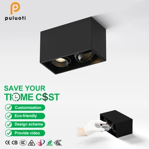 PULUOTI New Products Aluminum Adjustable Gu10 Housing 20W Black Spot Light Modern Surface Ceiling Led Spotlight Fixture