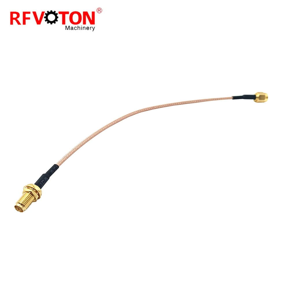 Factory SMA Female Jack Hembra Socket Bulkhead to SMA MALE PLUG  for RG316 PIGTAIL Jumper Cable Assembly  15cm Rohs in Stock