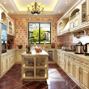 HZ無垢材カスタマイズ高級アメリカンスタイルモジュラーキッチン