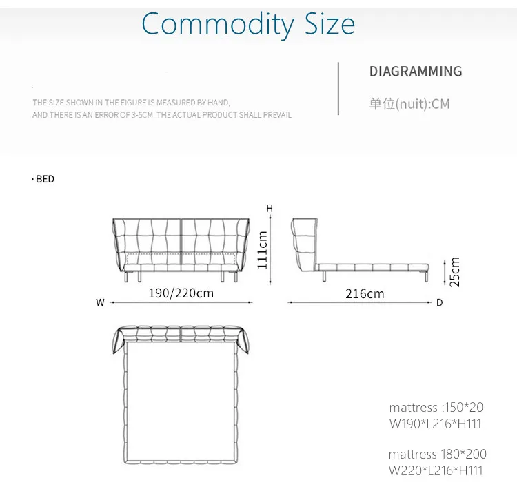 Italian Upholstered Modern Leather Bed White Real Leather Modern Bed