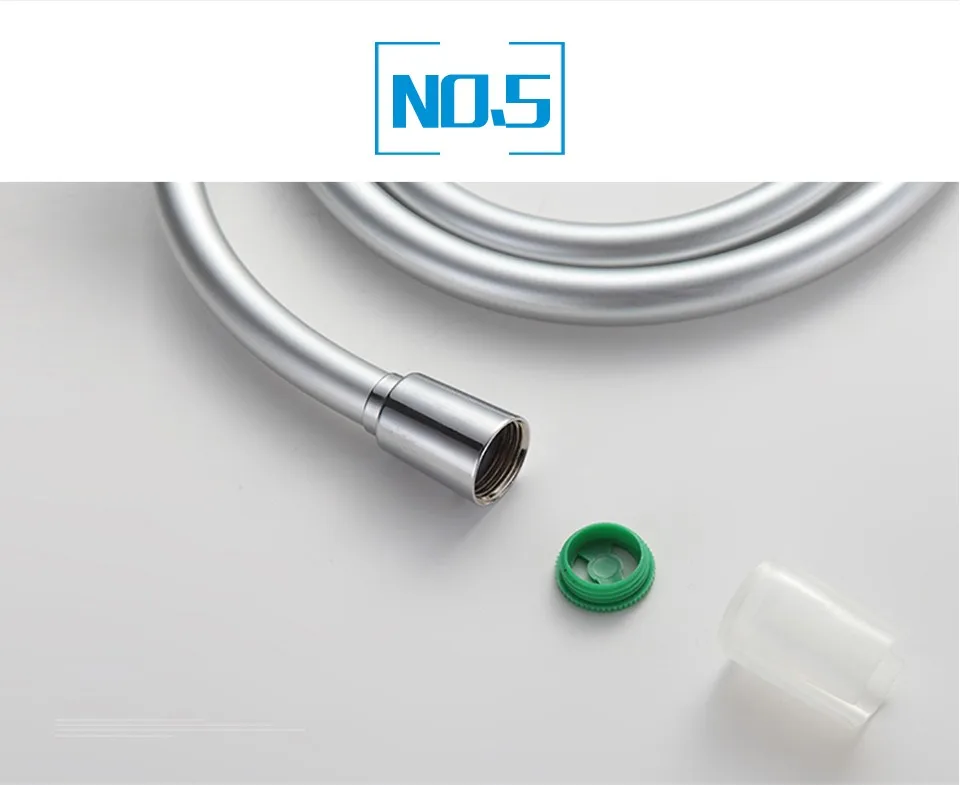 Gappo Bathroom Flexible Shower Hose Soft Rubber Sliver Color 1.5m G47