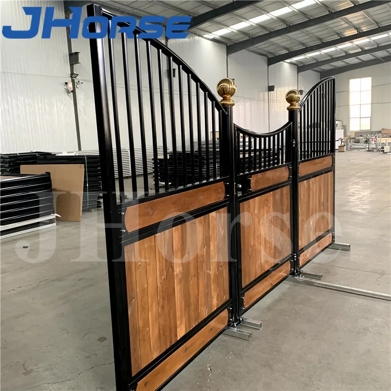 Prefabricated Horse Stable Fronts With Beautiful Curve Black Powder