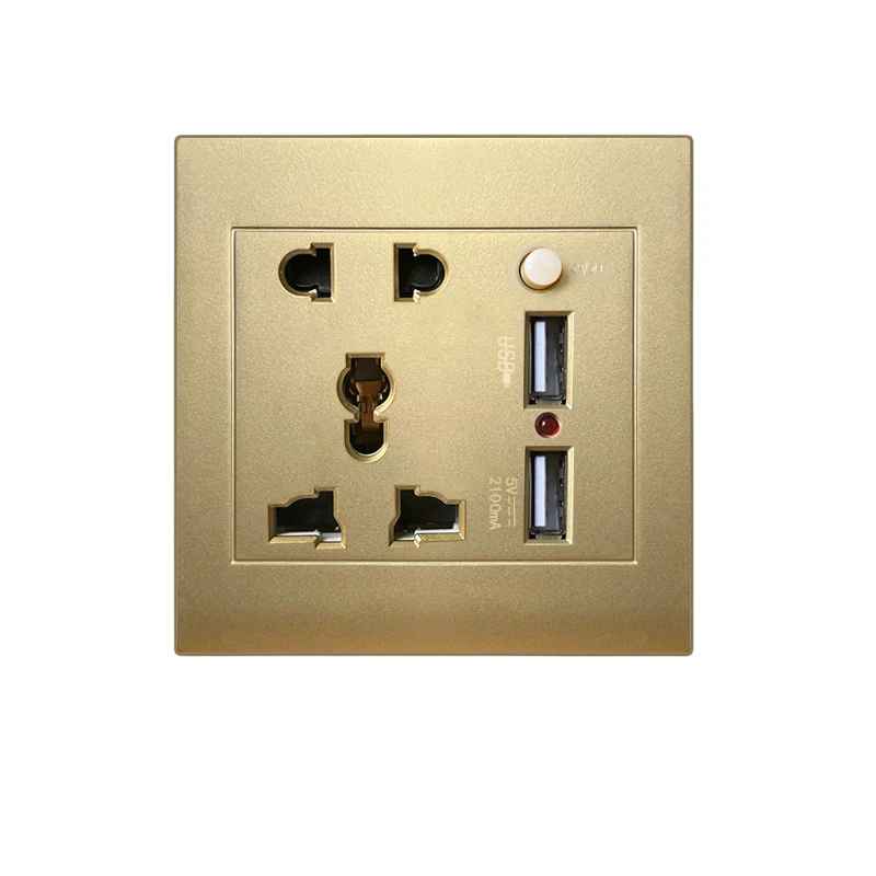 Electrical Wall Switch Socket With Led 10a 1 Gang 1way Wall Push Light ...