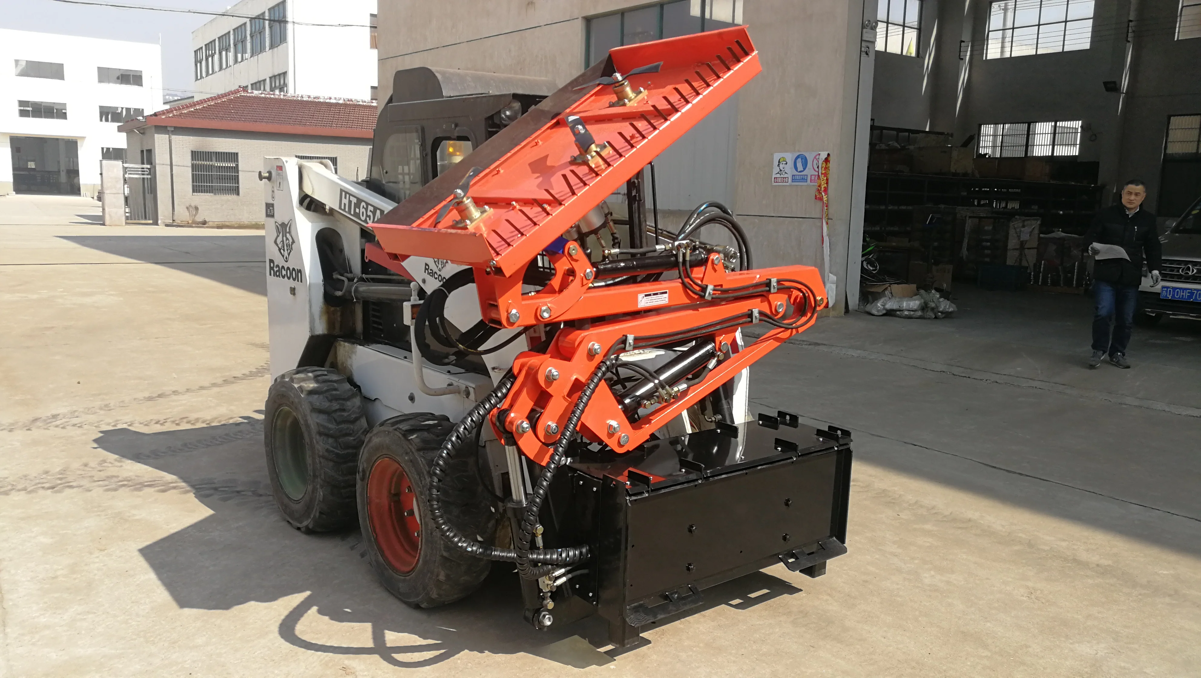 Rima Pto Flail Mower Hydraulic Driven Skid Steer Boom Arm Mower For