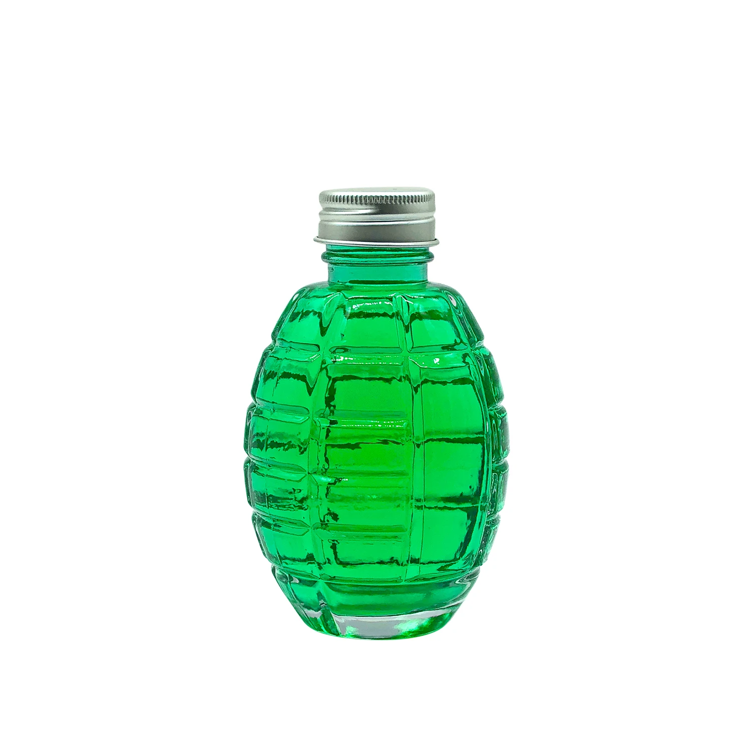 New Design Creative Customize Transparent Grenade Shape Beverage Fruit Juice Wine Glass Bottle 200ml