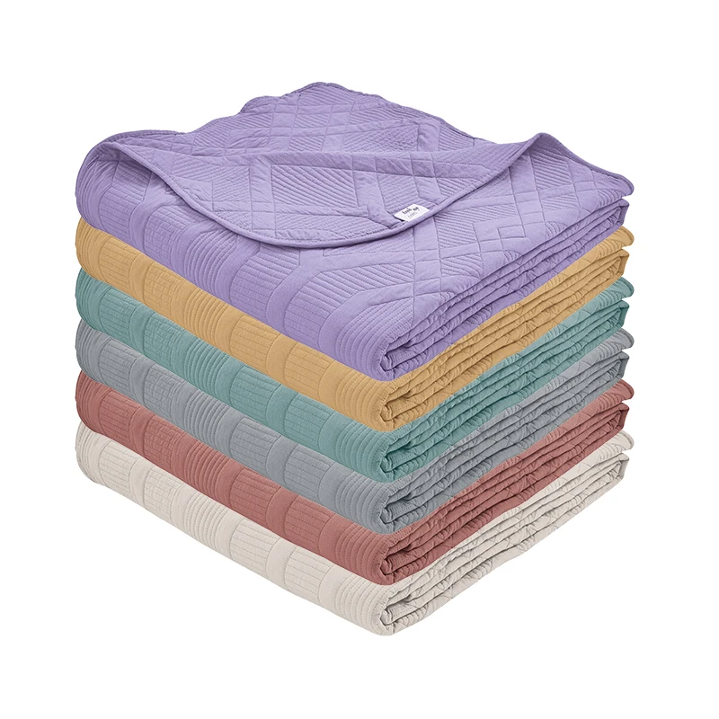 Bed Cover Embroidered Bedspreads Coverlet Microfiber Quilted Quilt Bedding Set for All Seasons